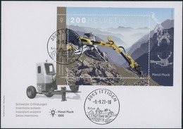 Suisse - 2021 - Menzi Muck - Block - Ersttagsbrief FDC ET - Briefe U. Dokumente