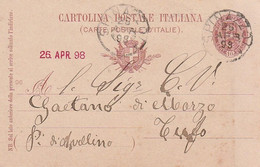 A87. Spinazzola. 1898. Annullo Grande Cerchio SPINAZZOLA Su Cartolina Postale - Marcophilia