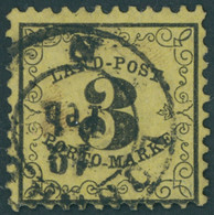 BADEN LP 2x O, 1863, 3 Kr. Schwarz Auf Gelb, Pracht, Gepr. Brettl, Mi. 150.- - Baden