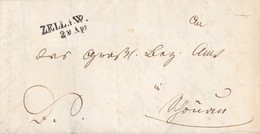 Baden Brief L2 Zell I. W. 29.Apr.(1864) Gel. Nach K2 Schoenau Mit Inhalt - Briefe U. Dokumente