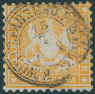 WÜRTTEMBERG 29 O, 1864, 18 Kr. Orangegelb, Pracht, Gepr. Thoma, Mi. 500.- - Other & Unclassified