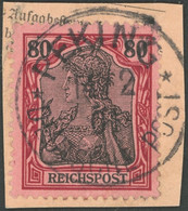 DP CHINA P Vh BrfStk, Petschili: 1901, 80 Pf. Reichspost Auf Postabschnitt Mit Zentrischem Stempel PEKING 14.2.01, Prach - China (offices)
