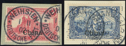 DP CHINA 24,25I BrfStk, 1901, 1 M. Und 2 M. Reichspost, Type I, 2 Prachtbriefstücke - China (offices)