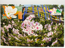 Flower, Rhododendron Hongkongense, $2.6 Stamp, Ma On Shan Azalea Festival Postcard, Maximum Card - Cartoline Maximum