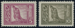 ÄGÄISCHE INSELN 24/5 *, 1929, 5 Und 10 L. RODI, Falzrest, 2 Prachtwerte - Europe (Other)