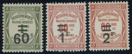 PORTOMARKEN P 54-56 **, 1926, 60 C. Auf 1 Fr. - 2 Fr. Auf 60 C., Postfrisch, 3 Prachtwerte, Mi. 59.- - Other & Unclassified