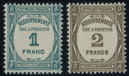 PORTOMARKEN P 65/6 **, 1931, 1 Fr. Blaugrün Und 2 Fr. Sepia, Postfrisch, 2 Prachtwerte, Mi. 305.- - Other & Unclassified