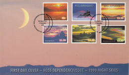 Ross Dependency 1999 Night Skies 6v  Night Skies  (ROF163) - FDC