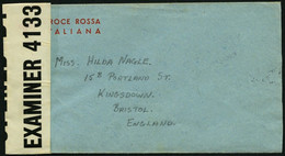 ITALIEN Italienischer Rotkreuz-Umschlag Für Kriegsgefangenenpost Während Des II. Weltkrieges, Nach England, Verschlussst - Red Cross