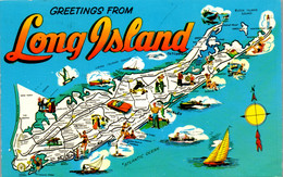 22970 - Landkarte - USA , Lond Island , Vacation Paradise - Gelaufen 1970 - Long Island