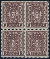 ÖSTERREICH 1918-1938 406AI VB **, 1923, 3000 Kr. Dunkelbraunkarmin, Gezähnt L 121/2, Im Viererblock, Postfrisch Pracht,  - Other & Unclassified