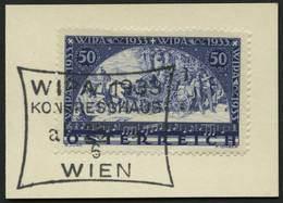 ÖSTERREICH 555A BrfStk, 1933, 50 G. WIPA, Gewöhnliches Papier, Mit Sonderstempel, Prachtbriefstück, Mi. 260.- - Used Stamps