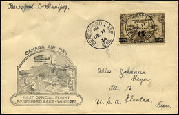KANADA 169 BRIEF, 11.12.1934, Erstflug BERESFORD LAKE-WINNIPEG, Prachtbrief, Müller 261a - Airmail