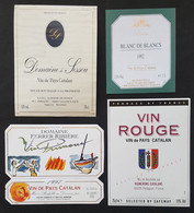 Lot De 4 Etiquettes De VIN De PAYS CATALAN    (Pays D'OC) Languedoc-Roussillon /ES31 - Languedoc-Roussillon