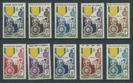 SLG. ÜBERSEE **, Französische Kolonien: 1952, Centenaire De La Médaille Miltaire, 10 Ausgaben Aus Afrique Équatoriale -  - Other & Unclassified