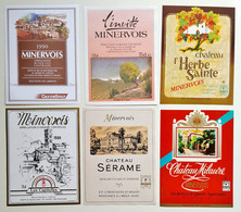 Lot De 33 Etiquettes De Vin - MINERVOIS  -  ** Voir 6 Scans ** Aude Hérault  /ES22 - Languedoc-Roussillon
