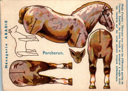 Papier Publicitaire Image à Découper Ménagerie Abadie Papier à Cigarettes " Abadie Métal " Animal Percheron Cheval Horse - Publicidad