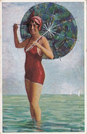 Ernst Busch, Illustratore - Bella Cartolina Donna In Costume Da Bagno - Busch, Wilhelm