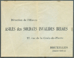 Enveloppe Neuve Préimprimée à La DIRECTION De L'OEUVRE ASILES Des SOLDATS INVALIDES BELGES à BRUXELLES - 18932 - Other & Unclassified