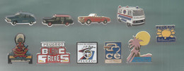 PINS PIN'S AUTO PEUGEOT 713 AUTOMOBILE CE TALBOT BLANC FRERES SALON J7 AMBULANCE INDIEN CAMIONETTE LOT 10 PINS - Peugeot