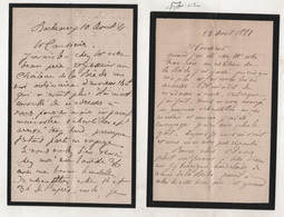 1881 DEUX LETTRES ADRESSEES PAR M. DE ROUVEZE COMMANDANT DU 6e HUSSARD A BORDEAUX à M. BORDE A LA BREDE POUR DU VIN - Manuscripts