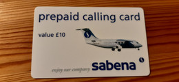 Prepaid Phonecard United Kingdom - Sabena, Airplane - Emissioni Imprese
