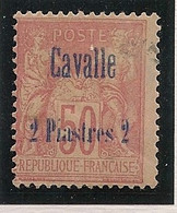 CAVALLE - 1893-1900 - N°Yv. 7 - Type Sage - 2pi Sur 50c Rose - Signé BRUN - Neuf * / MH VF - Ongebruikt