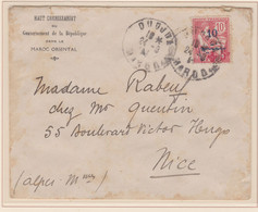 MAROC - CR N° 56 - EMISSION D'OUJDA - RARE - A  DESTINATION DE NICE AU TARIF  -  CERTIFICAT - Lettres & Documents