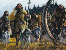 A14831 - PREHISTORY MAN HUNTING DOGS WOLFS - Prehistoria