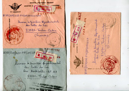 MADAGASCAR 1989 - 3 Lettres Avec Recommandé En Franchise Postale - Madagascar (1960-...)