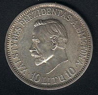 Litauen. 10 Litu 1938, Silber, Smetana, XF - Lituanie