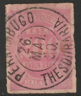 Brazil 1889 Sc J5 Bresil Yt Taxe 5 Postage Due Used Pernambuco Cancel Stained - Segnatasse