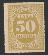 Brazil 1890 Sc J12 Bresil Yt Taxe 12 Postage Due MH* Disturbed Gum - Timbres-taxe