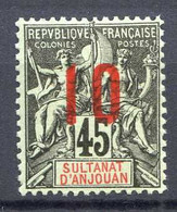 ANJOUAN -- N° 27 * NEUF Ch. - Unused Stamps