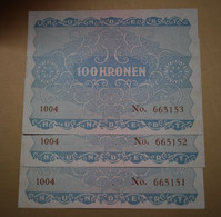 Austria 100 Kronen 1922 3 Banknotes Serial Numbers VF/EF  DIE NACHMACHUNG DER BANKNOTEN WIRD GESETZLICH BESTRAFT. - Autriche