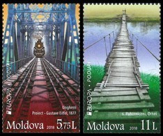 MOLDAVIA/ MOLDOVA/ MOLDAWIEN/ MOLDAU - EUROPA 2018 -TEMA ANUAL - "PUENTES.- BRIDGES - BRÜCKEN - PONTS" -  SERIE 2 V. - 2018