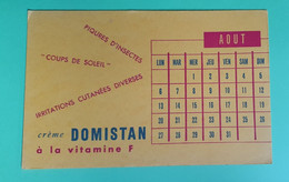 Buvard 809 CALENDRIER - Laboratoire - DOMISTAN - Etat D'usage : Voir Photos - 21 X 13.5 Cm Fermé Environ - AOUT 1956 - Produits Pharmaceutiques