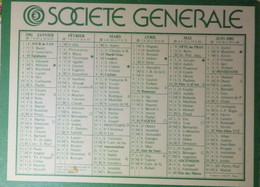 Petit Calendrier Poche 1981 Banque Société Générale - Klein Formaat: 1981-90