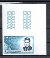 MONACO -- Timbre 0,50 C. Bleu & Gris-bleu -- Non Dentelé --   CdF --Anniversaire De La Mort Du Président John F. Kennedy - Abarten