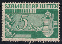 1944 Hungary Ungarn Hongrie - Revenue BILL INVOICE Stamp - Fiscal Tax - Used - 5 P - OAK Acorn - Fiscali