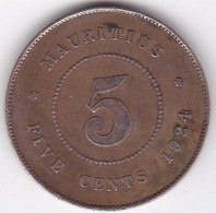 Ile Maurice , 5 Cents 1924 , George V, KM# 14 - Mauritius