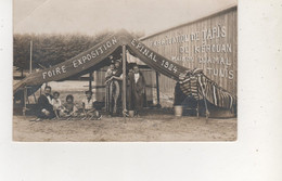 CARTE PHOTO  FOIRE EXPOSITION D EPINAL 1924 FABRIQUATION DE TAPIS MAISON DJAMAL TUNIS - Andere Gemeenten