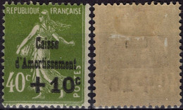 FRANCE 253 * MH Caisse D'Amortissement Surcharge Noire Sur Semeuse 1929 (CV 20 €) [GR] - Nuevos