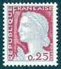 France Marianne De Decaris N° 1263 ** Le 0f25 Type I - 1960 Marianne (Decaris)