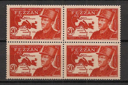 FEZZAN - 1949 - N°Yv. 53 - Général Leclerc 50f Rouge - Bloc De 4 - Neuf Luxe ** / MNH / Postfrisch - Unused Stamps
