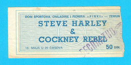 STEVE HARLEY & COCKNEY REBEL - Orig. Vintage Ticket Of Yugoslav Concert 1977 * Glam Rock Musique Billet England British - Concert Tickets