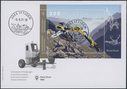 Suisse - 2021 - Menzi Muck - Block - Ersttagsbrief FDC ET - Ersttag Voll Stempel - Covers & Documents