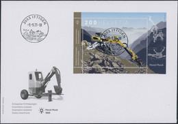 Suisse - 2021 - Menzi Muck - Block - Ersttagsbrief FDC ET - Ersttag Voll Stempel - Lettres & Documents