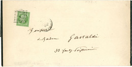 20 Novembre 1856 Napoléon N°12 Vert-jaune Seul Sur Lettre De Paris ,lozange Bureau J,Gastaldi - 1849-1876: Classic Period