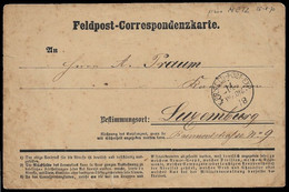 1870 RRR LUXEMBURG INCOMING - FELDPOST CORRESPONDENZKARTE DEUTSCH-FRANZÖSISCHER KRIEG - SEHR SELTENE DESTINATION - Oorlog 1870